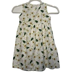 Charming Avocado Print Casual Kids Dress Sleeveless Dress tagless fits Size‎ 4/5